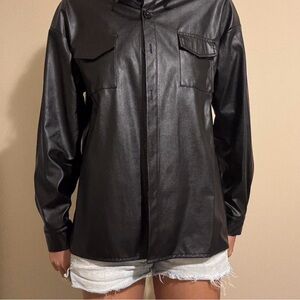 Faux Leather shirt